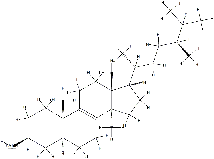 14-Methyl-5α-ergost-8-en-3β-ol结构式