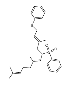 5-phenylsulfonyl-1-phenylthio-3,7,11-trimethyl-2,6,10-dodecatriene结构式