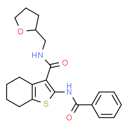 2-(benzoylamino)-N-(tetrahydrofuran-2-ylmethyl)-4,5,6,7-tetrahydro-1-benzothiophene-3-carboxamide结构式