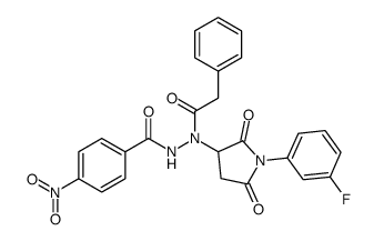 N'-[1-(3-fluorophenyl)-2,5-dioxopyrrolidin-3-yl]-4-nitro-N'-(2-phenylacetyl)benzohydrazide Structure