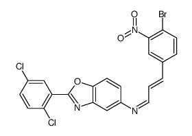 3-(4-bromo-3-nitrophenyl)-N-[2-(2,5-dichlorophenyl)-1,3-benzoxazol-5-yl]prop-2-en-1-imine结构式