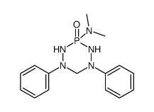 dimethyl-(3-oxo-1,5-diphenyl-3λ5-[1,2,4,5,3]tetrazaphosphinan-3-yl)-amine结构式