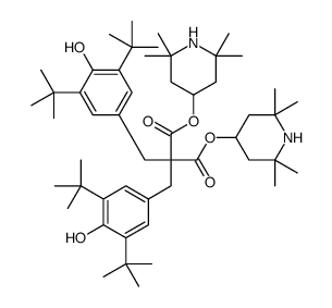bis(2,2,6,6,-tetramethyl-4-piperidyl) bis[[3,5-bis(1,1-dimethylethyl)-4-hydroxyphenyl]methyl]malonate Structure