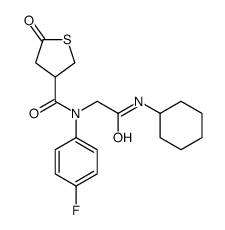 3-Thiophenecarboxamide,N-[2-(cyclohexylamino)-2-oxoethyl]-N-(4-fluorophenyl)tetrahydro-5-oxo-(9CI) structure