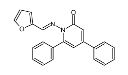 1-(furan-2-ylmethylideneamino)-4,6-diphenylpyridin-2-one结构式