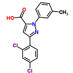 3-(2,4-DICHLOROPHENYL)-1-M-TOLYL-1H-PYRAZOLE-5-CARBOXYLIC ACID结构式
