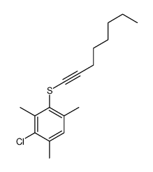 2-chloro-1,3,5-trimethyl-4-oct-1-ynylsulfanylbenzene结构式