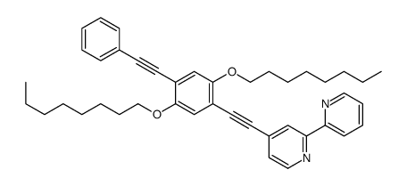4-[2-[2,5-dioctoxy-4-(2-phenylethynyl)phenyl]ethynyl]-2-pyridin-2-ylpyridine结构式
