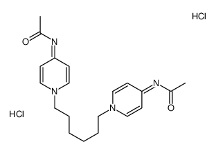 N-[1-[6-(4-acetamidopyridin-1-ium-1-yl)hexyl]pyridin-1-ium-4-yl]acetamide,dichloride Structure