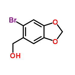 (6-溴-1,3-苯并二氧代l-5-基)甲醇结构式