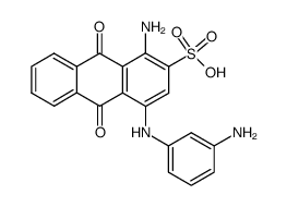 1-amino-9,10-dioxo-4-(3-aminophenylamino)-9,10-dihydroanthracene-2-sulfonic acid结构式