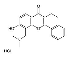 (3-ethyl-7-hydroxy-4-oxo-2-phenylchromen-8-yl)methyl-dimethylazanium,chloride结构式