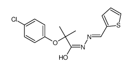 2-(4-chlorophenoxy)-2-methyl-N-(thiophen-2-ylmethylideneamino)propanamide结构式