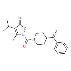 Piperidine,4-benzoyl-1-[[3-methyl-4-(1-methylethyl)-5-oxo-2(5H)-isoxazolyl]carbonyl]- (9CI) structure