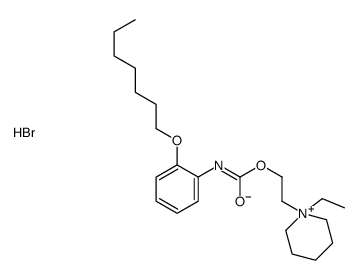 2-(1-ethylpiperidin-1-ium-1-yl)ethyl N-(2-heptoxyphenyl)carbamate,bromide Structure