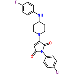 1-(4-Chlorophenyl)-3-{4-[(4-fluorophenyl)amino]-1-piperidinyl}-1H-pyrrole-2,5-dione结构式