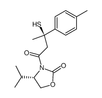 (S)-N-[(3R)-3-(4-methylphenyl)-3-mercaptobutanoyl]-4-isopropyloxazolidin-2-one结构式