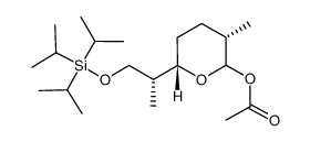 (3S,6S)-3-methyl-6-((R)-1-((triisopropylsilyl)oxy)propan-2-yl)tetrahydro-2H-pyran-2-yl acetate结构式