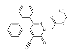 1(6H)-Pyridazineacetic acid, 5-cyano-6-oxo-3,4-diphenyl-, ethyl ester Structure