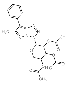 3H-Pyrazolo[1,5-d]tetrazole, 6-methyl-7-phenyl-3-(2,3,4-tri-O-acetyl-b-D-ribopyranosyl)- (9CI) structure