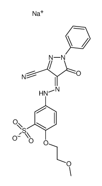 5-(3-Cyano-5-hydroxy-1-phenyl-1H-pyrazol-4-ylazo)-2-(2-methoxyethoxy)benzenesulfonic acid sodium salt Structure