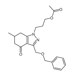 1-(3-Acetoxypropyl)-3-benzyloxymethyl-1,5,6,7-tetrahydro-6-methyl-4H-indazol-4-on Structure