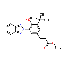 Methyl 3-[3-(2H-benzotriazol-2-yl)-4-hydroxy-5-(2-methyl-2-propanyl)phenyl]propanoate结构式