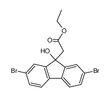 (2,7-dibromo-9-hydroxy-fluoren-9-yl)-acetic acid ethyl ester Structure