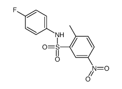 N-(4-fluorophenyl)-2-methyl-5-nitrobenzenesulfonamide结构式