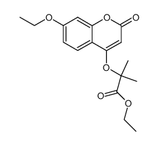ethyl 2-(7-ethoxycoumarin-4-yloxy)-2-methylpropionate结构式