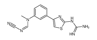 N'-cyano-N-[3-[2-(diaminomethylideneamino)-1,3-thiazol-4-yl]phenyl]-N-methylmethanimidamide Structure