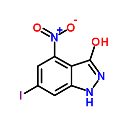 6-Iodo-4-nitro-1,2-dihydro-3H-indazol-3-one结构式