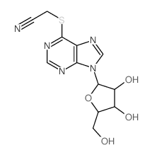 Acetonitrile, [(9-b-D-ribofuranosyl-9H-purin-6-yl)thio]-(6CI,7CI) structure