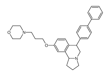 6-Biphenyl-4-yl-9-(3-morpholin-4-yl-propoxy)-1,2,3,5,6,10b-hexahydro-pyrrolo[2,1-a]isoquinoline结构式