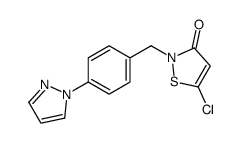 5-chloro-2-[(4-pyrazol-1-ylphenyl)methyl]-1,2-thiazol-3-one Structure