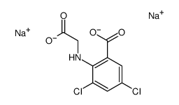 2-[(carboxymethyl)amino]-3,5-dichlorobenzoic acid, sodium salt结构式