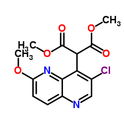 Dimethyl (3-chloro-6-methoxy-1,5-naphthyridin-4-yl)malonate Structure