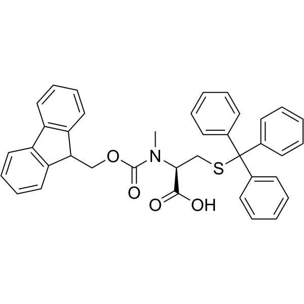 Fmoc-N-甲基-S-三苯甲基-L-半胱氨酸结构式