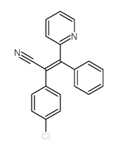 (E)-2-(4-chlorophenyl)-3-phenyl-3-pyridin-2-yl-prop-2-enenitrile Structure