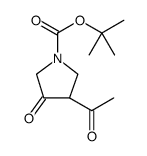 1-Pyrrolidinecarboxylic acid, 3-acetyl-4-oxo-, 1,1-dimethylethyl ester Structure