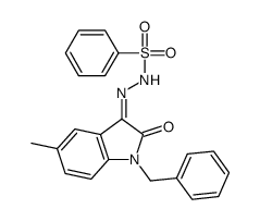 N-[(E)-(1-benzyl-5-methyl-2-oxoindol-3-ylidene)amino]benzenesulfonamide结构式