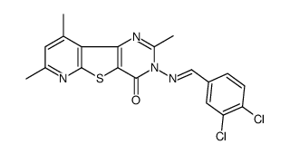 3-[(E)-(3,4-dichlorophenyl)methylideneamino]-2,7,9-trimethylpyrido[2,3]thieno[2,4-d]pyrimidin-4-one结构式