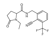 N-{[2-cyano-3-(trifluoromethyl)phenyl]methyl}-1-ethyl-5-oxoprolinamide结构式