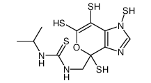 1-propan-2-yl-3-[[1,4,6,7-tetrakis(sulfanyl)pyrano[3,4-d]imidazol-4-yl]methyl]thiourea Structure