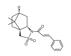 (3aS,6R,7aR)-8,8-dimethyl-1-[(2E)-3-phenylprop-2-enoyl]hexahydro-3a,6-methano-2,1-benzisothiazole 2,2-dioxide Structure