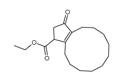 3-oxo-2,3,4,5,6,7,8,9,10,11,12,13-dodecahydro-1H-cyclopentacyclododecene-1-carboxylic acid ethyl ester结构式