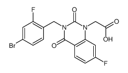 2-[3-[(4-bromo-2-fluorophenyl)methyl]-7-fluoro-2,4-dioxoquinazolin-1-yl]acetic acid结构式