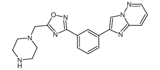 3-(3-imidazo[1,2-b]pyridazin-2-ylphenyl)-5-(piperazin-1-ylmethyl)-1,2,4-oxadiazole Structure