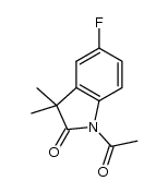 1-acetyl-5-fluoro-3,3-dimethyl-1,3-dihydro-indol-2-one结构式