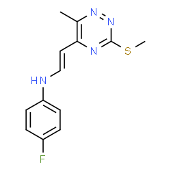 4-FLUORO-N-(2-[6-METHYL-3-(METHYLSULFANYL)-1,2,4-TRIAZIN-5-YL]VINYL)ANILINE Structure